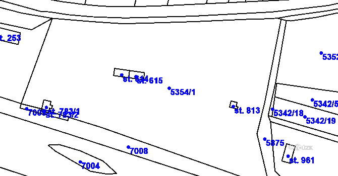 Parcela st. 5354/1 v KÚ Mohelno, Katastrální mapa