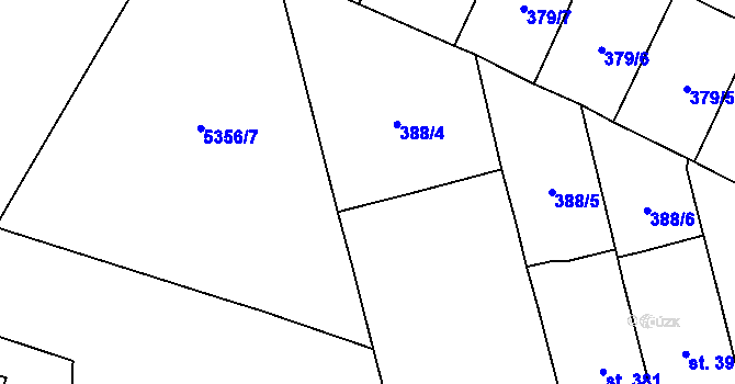 Parcela st. 5357 v KÚ Mohelno, Katastrální mapa