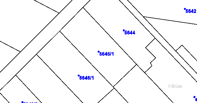 Parcela st. 5645/1 v KÚ Mohelno, Katastrální mapa