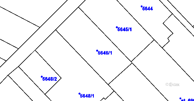 Parcela st. 5646/1 v KÚ Mohelno, Katastrální mapa