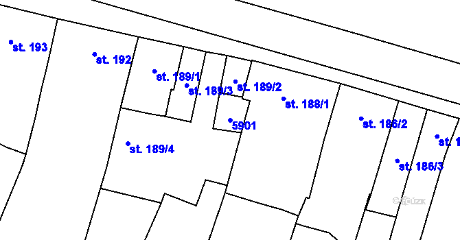 Parcela st. 5901 v KÚ Mohelno, Katastrální mapa