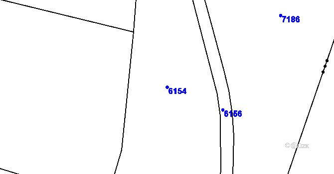Parcela st. 6154 v KÚ Mohelno, Katastrální mapa