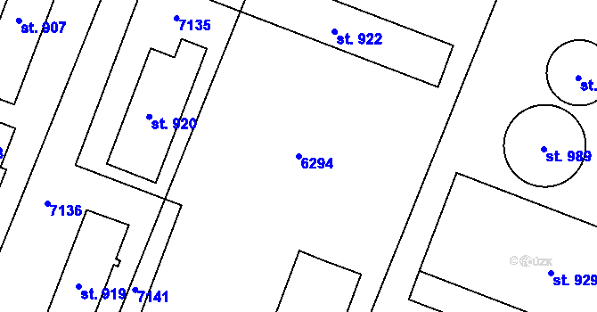 Parcela st. 6294 v KÚ Mohelno, Katastrální mapa