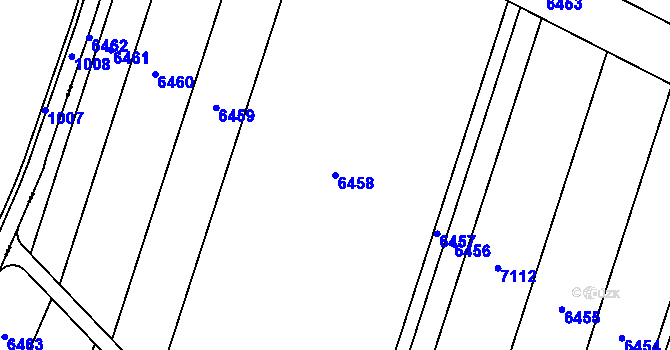 Parcela st. 6458 v KÚ Mohelno, Katastrální mapa