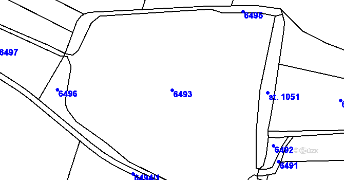 Parcela st. 6493 v KÚ Mohelno, Katastrální mapa