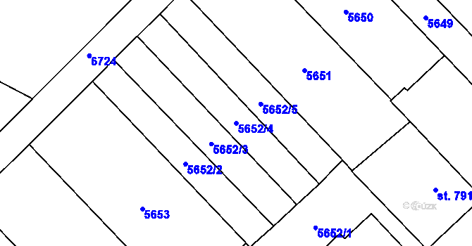 Parcela st. 5652/4 v KÚ Mohelno, Katastrální mapa