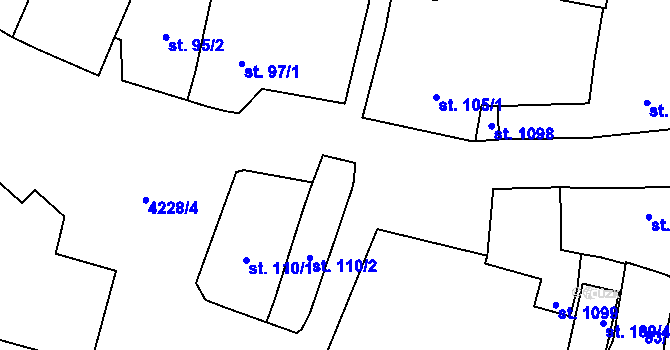 Parcela st. 4228/36 v KÚ Mohelno, Katastrální mapa