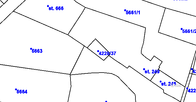 Parcela st. 4228/37 v KÚ Mohelno, Katastrální mapa