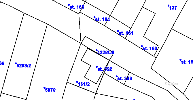 Parcela st. 4228/38 v KÚ Mohelno, Katastrální mapa