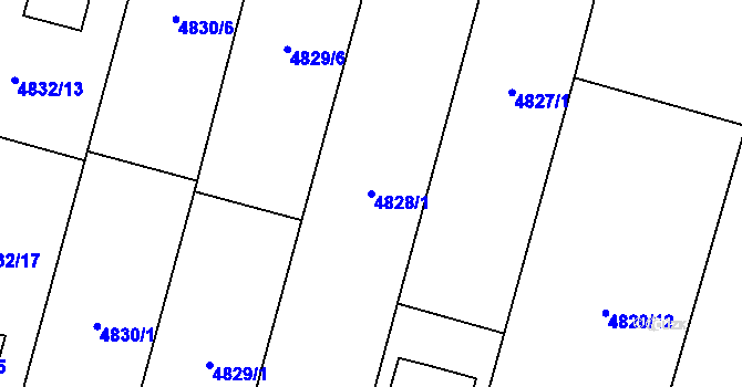 Parcela st. 4828/1 v KÚ Mohelno, Katastrální mapa