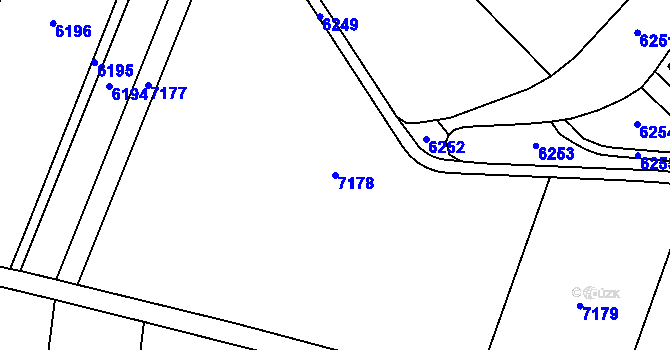 Parcela st. 7178 v KÚ Mohelno, Katastrální mapa