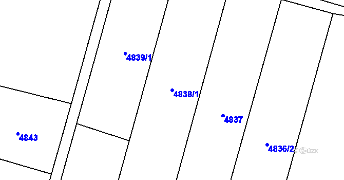 Parcela st. 4838/1 v KÚ Mohelno, Katastrální mapa