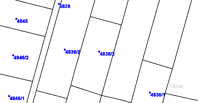 Parcela st. 4838/2 v KÚ Mohelno, Katastrální mapa