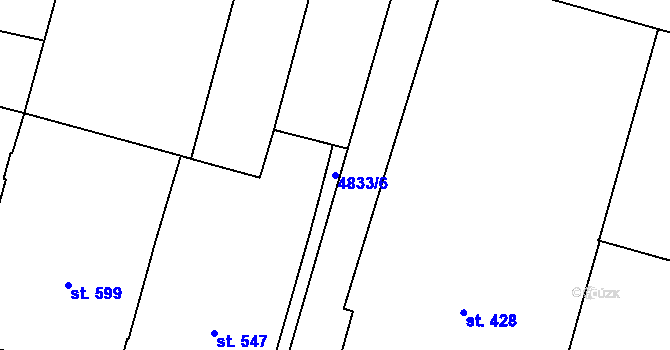 Parcela st. 4833/6 v KÚ Mohelno, Katastrální mapa