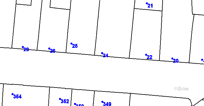 Parcela st. 24 v KÚ Mochov, Katastrální mapa