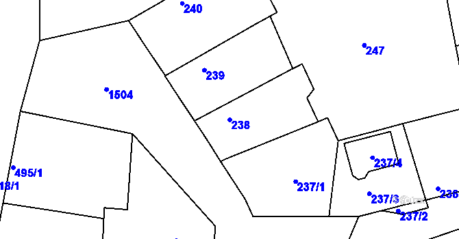 Parcela st. 238 v KÚ Mochov, Katastrální mapa
