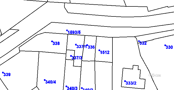 Parcela st. 336 v KÚ Mochov, Katastrální mapa