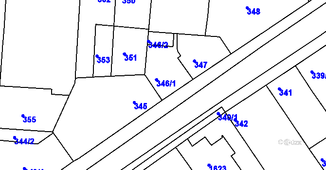 Parcela st. 346 v KÚ Mochov, Katastrální mapa