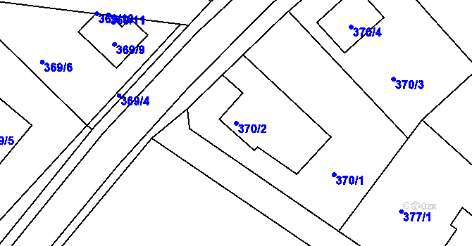 Parcela st. 370/2 v KÚ Mochov, Katastrální mapa