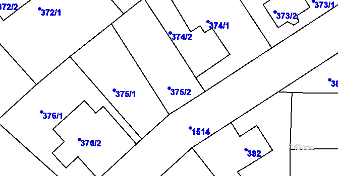 Parcela st. 375/2 v KÚ Mochov, Katastrální mapa