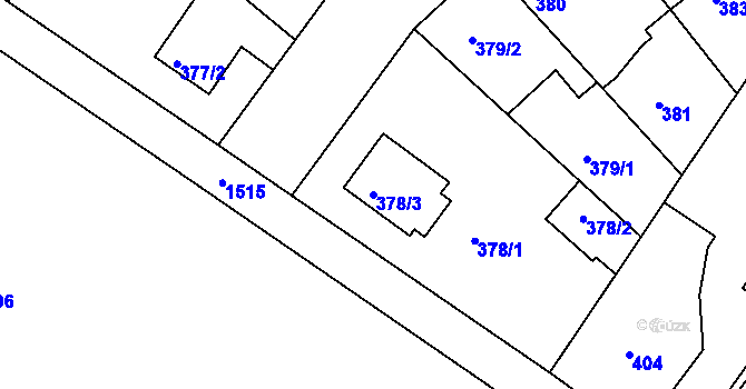Parcela st. 378/3 v KÚ Mochov, Katastrální mapa
