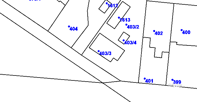 Parcela st. 403/3 v KÚ Mochov, Katastrální mapa