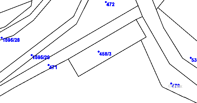 Parcela st. 458/3 v KÚ Mochov, Katastrální mapa