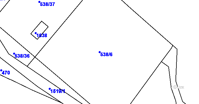 Parcela st. 538/6 v KÚ Mochov, Katastrální mapa