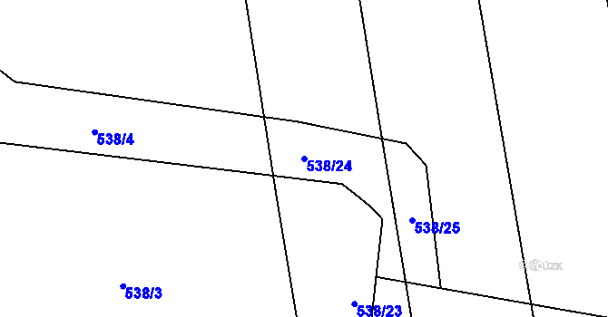 Parcela st. 538/24 v KÚ Mochov, Katastrální mapa