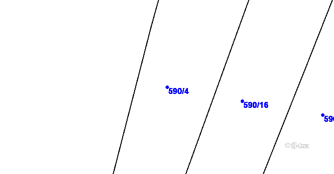 Parcela st. 590/4 v KÚ Mochov, Katastrální mapa