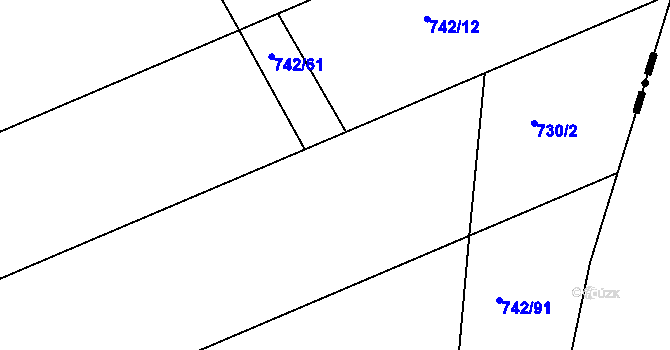 Parcela st. 742/60 v KÚ Mochov, Katastrální mapa