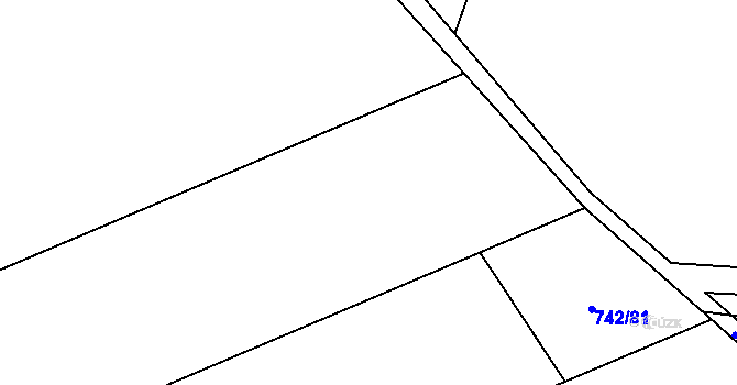 Parcela st. 742/79 v KÚ Mochov, Katastrální mapa