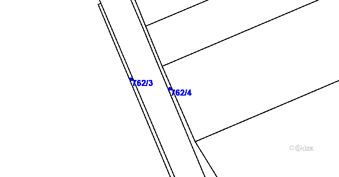 Parcela st. 762/4 v KÚ Mochov, Katastrální mapa