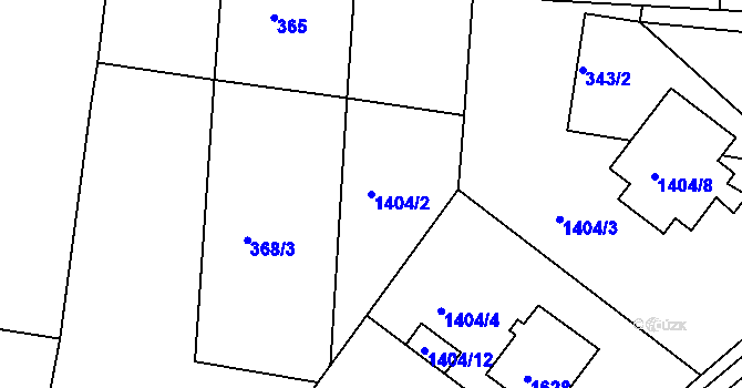 Parcela st. 1404/2 v KÚ Mochov, Katastrální mapa