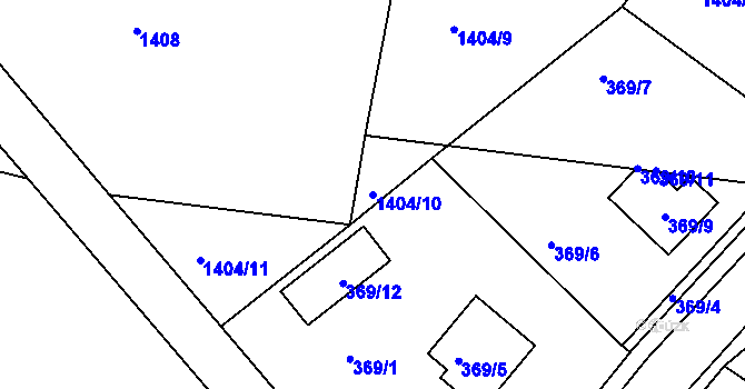 Parcela st. 1404/10 v KÚ Mochov, Katastrální mapa