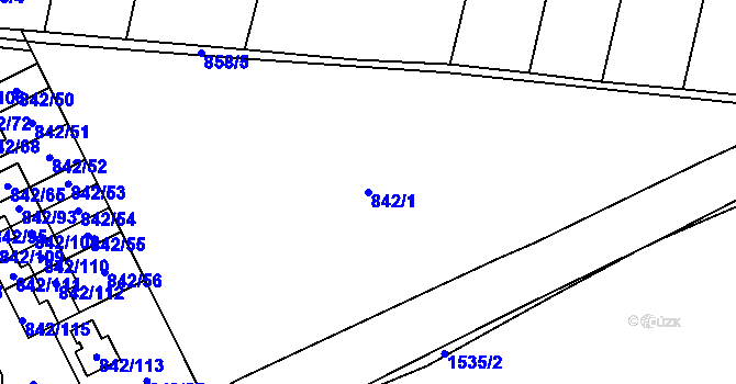 Parcela st. 842/1 v KÚ Mochov, Katastrální mapa