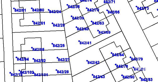 Parcela st. 842/41 v KÚ Mochov, Katastrální mapa