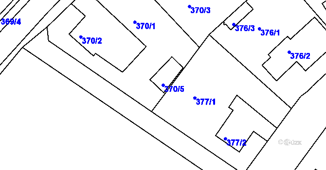 Parcela st. 370/5 v KÚ Mochov, Katastrální mapa