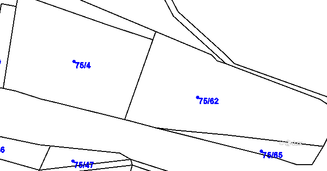 Parcela st. 75/4 v KÚ Hoštice u Mochtína, Katastrální mapa
