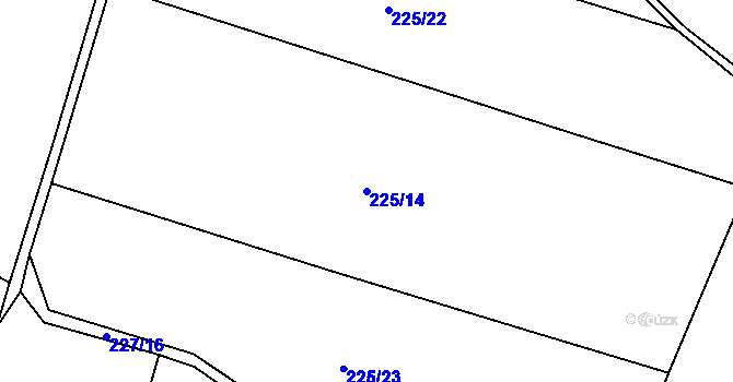 Parcela st. 225/14 v KÚ Hoštice u Mochtína, Katastrální mapa