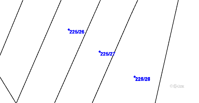 Parcela st. 225/27 v KÚ Hoštice u Mochtína, Katastrální mapa