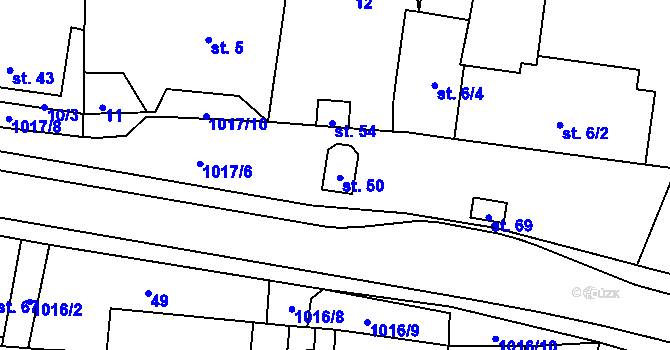 Parcela st. 50 v KÚ Mochtín, Katastrální mapa