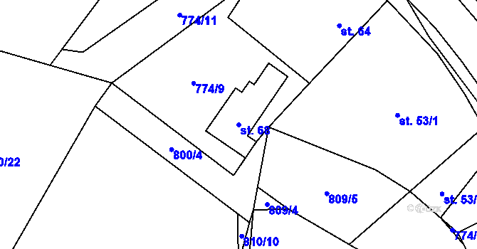 Parcela st. 68 v KÚ Mochtín, Katastrální mapa