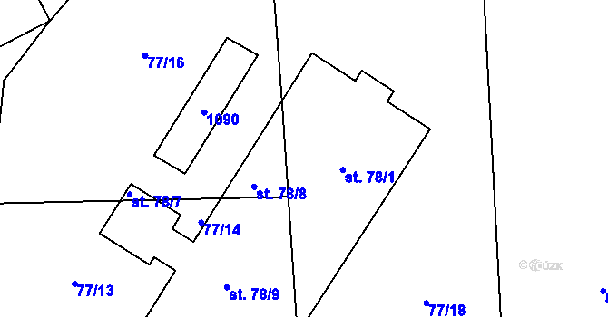 Parcela st. 78/1 v KÚ Mochtín, Katastrální mapa