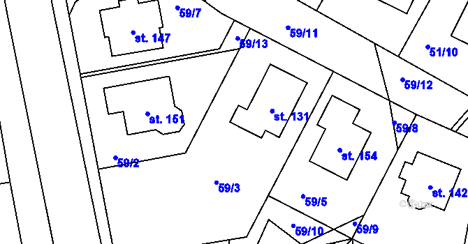 Parcela st. 131 v KÚ Mochtín, Katastrální mapa