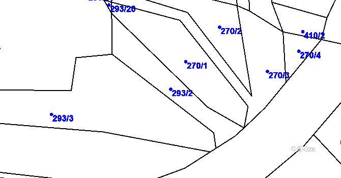 Parcela st. 293/2 v KÚ Mochtín, Katastrální mapa