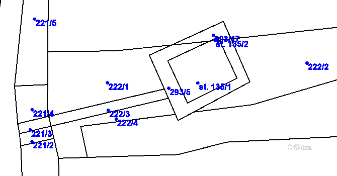 Parcela st. 293/5 v KÚ Mochtín, Katastrální mapa