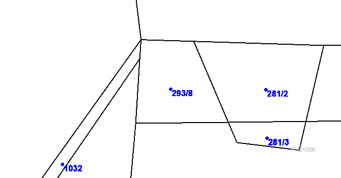 Parcela st. 293/8 v KÚ Mochtín, Katastrální mapa