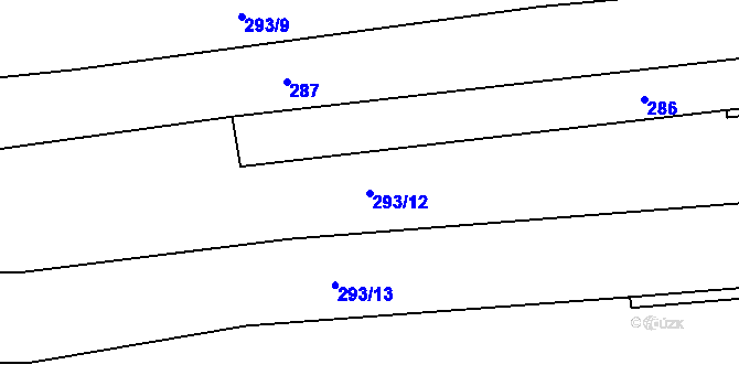 Parcela st. 293/12 v KÚ Mochtín, Katastrální mapa