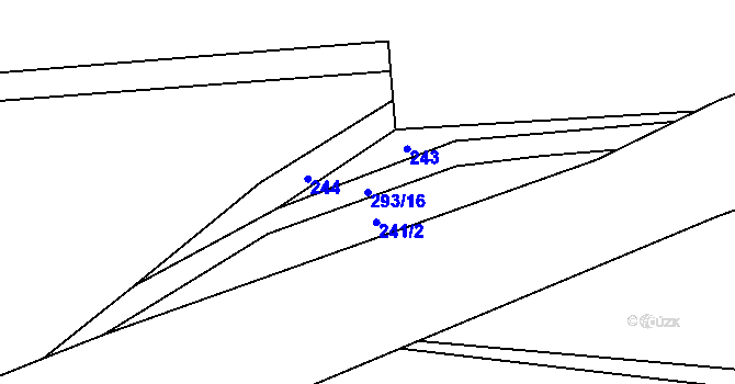 Parcela st. 293/16 v KÚ Mochtín, Katastrální mapa